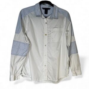 Marc Jacobs White & Blue Button Down Shirt Men’s Long Sleeve Casual Top size M